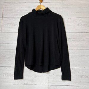 Madewell Top Womens Size Medium Black Long Sleeve Turtleneck 100% Cotton
